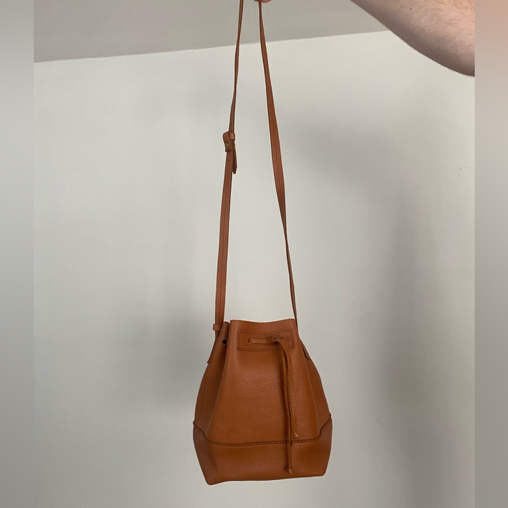 Brown leather J.Crew Bucket bag!